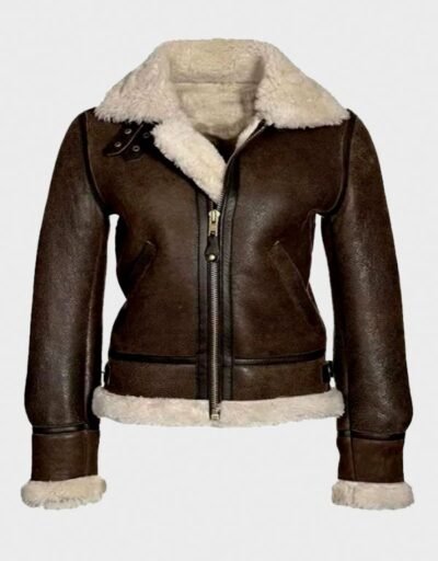 Fur Distressed Brown Leather Jacket | The Leather Maker