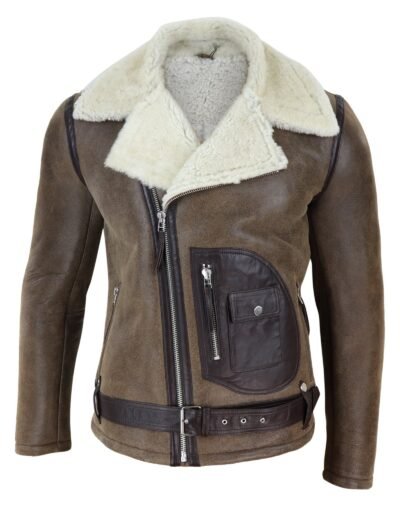 Men’s Vintage Brown Shearling Jacket
