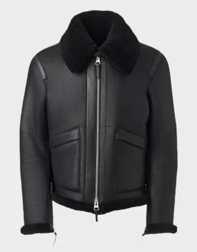 KRISTIAN Sheepskin Jacket with Spread Collar