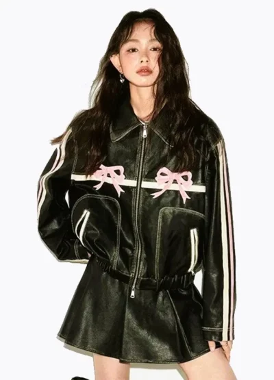 Stylish Diddi Moda Bow Jacket | The Leather Maker