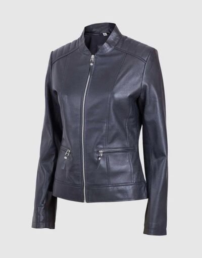Black Women Lightweight Sheep Leather Jacket