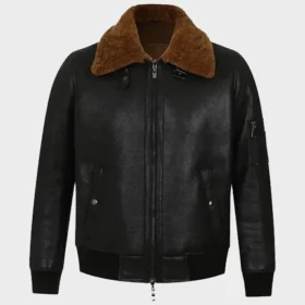 Jack B3 Black Aviator Shearling Bomber Jacket