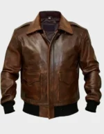 Men’s Air Force A2 Brown Bomber Leather Jacket | TLM