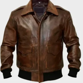 Men’s Air Force A2 Brown Bomber Leather Jacket | TLM