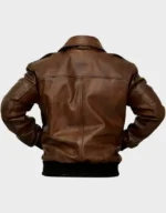 Men’s Air Force A2 Brown Bomber Leather Jacket - Image 2