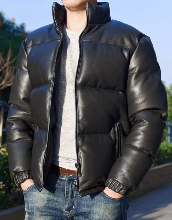 Mens-Black-Handmade-Sheepskin-Leather-Quilted-Puffer-Jacket.png Men’s Black Handmade Sheepskin Leather Quilted Puffer Jacket - Image 1