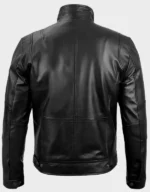 Men's Cafe Racer Black Leather Jacket - Image 2