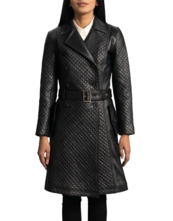 Sweet-Susan-Black-Leather-Trench-Coat.png Sweet Susan Black Leather Trench Coat - Image 1