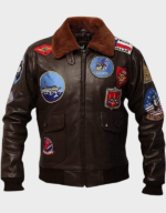 Men’s Navy G-1 Aviator Leather Bomber Jacket