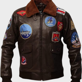 Men’s Navy G-1 Aviator Leather Bomber Jacket