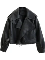 Women’s Oversized Black Leather jacket