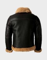 B3 Shearling Bomber Fur Leather Jacket - Image 2
