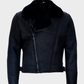 Aviator Shearling Fur Leather Jacket