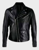 Black Double-Zip Motorcycle Jacket