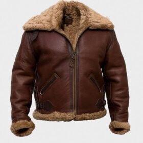 Brad Pitt Shearling Brown Leather Jacket