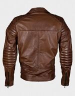 Brown Motorcycle Leather Jacket - Image 2