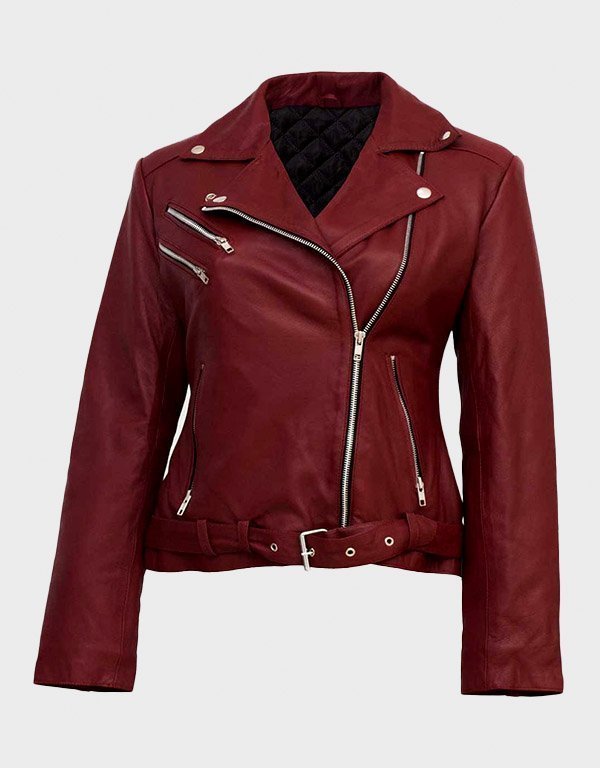 burgundy-leather-jacket.jpg Women's Burgundy Leather Jacket - Image 1