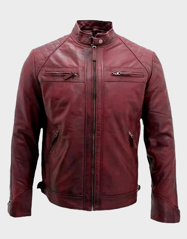cafe-racer-burgundy-leather-jacket.jpg Cafe Racer Burgundy Leather Jacket - Image 1