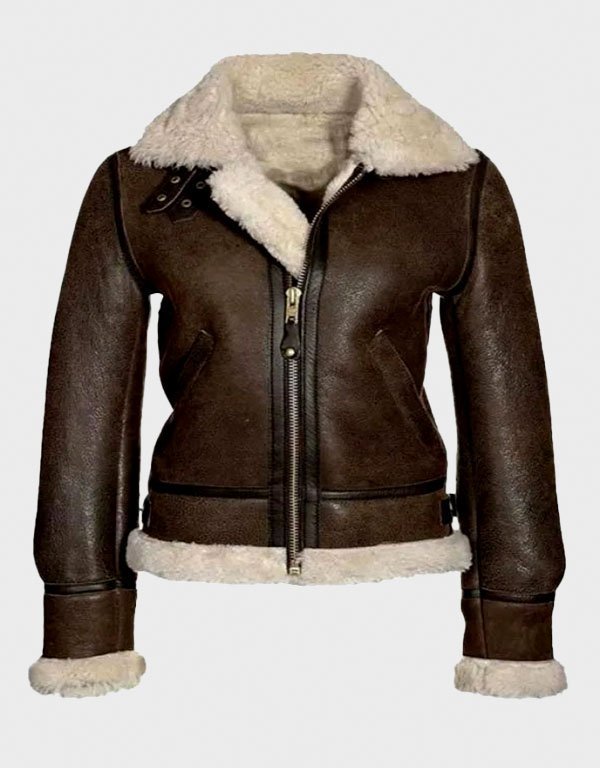 fur-distressed-brown-leather-jacket.jpg Fur Distressed Brown Leather Jacket - Image 1