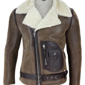 Men’s Vintage Brown Shearling Jacket