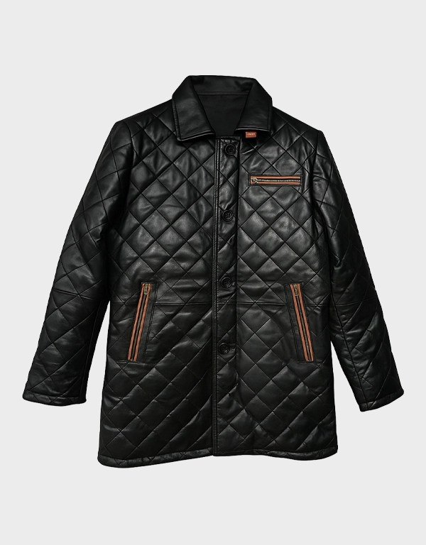 long1.webp Black Sheepskin Leather Winter Coat for Men - Image 1