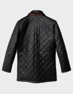Black Sheepskin Leather Winter Coat for Men - Image 5