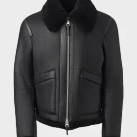KRISTIAN Sheepskin Jacket with Spread Collar
