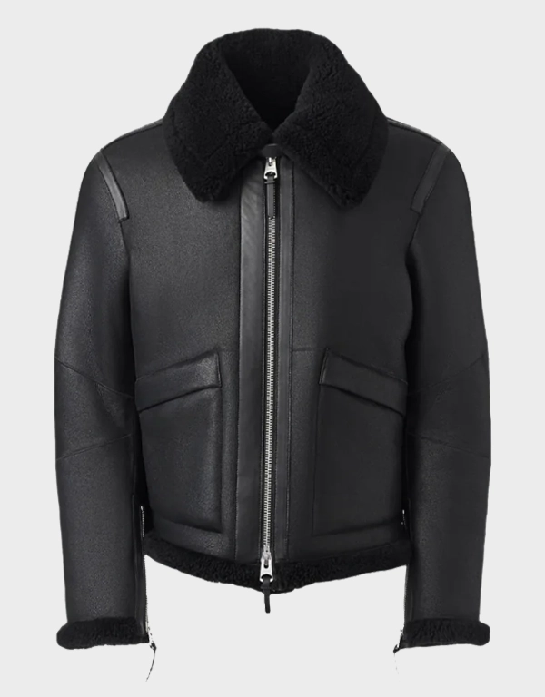 mavkage1.webp KRISTIAN Sheepskin Jacket with Spread Collar - Image 1