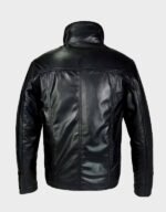 Black Classic Leather Jacket - Image 2