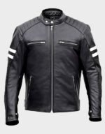 Mens Classic Black Leather Motorcycle Jacket