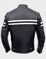 Mens Classic Black Leather Motorcycle Jacket - Image 2