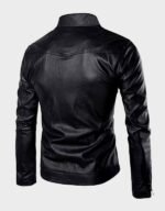 Mens High Collar Black Jacket - Image 2