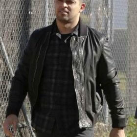 NCIS Nick Torres Black Leather Bomber Jacket