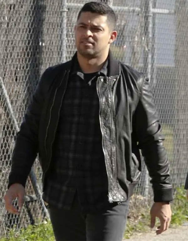 ncis-nick-torres-black-leather-jacket.jpg NCIS Nick Torres Black Leather Bomber Jacket - Image 1