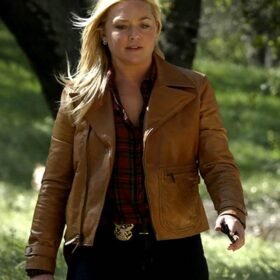 NCIS S14 May Dawson Brown Leather Jacket