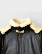 Handmade Men’s Shearling Aviator Jacket - Image 2