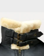 Handmade Men’s Shearling Aviator Jacket - Image 6