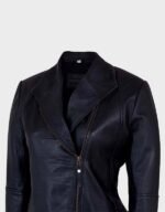 Women's Slim Black Leather Jacket - Image 5
