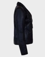 Women's Slim Black Leather Jacket - Image 4