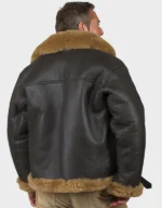 Men's Finest Sheepskin Flying Jacket - WWII Air Force Pilot - Brown Wool - Image 3