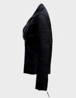 Stylish Black Biker Leather Jacket For Women - Image 4