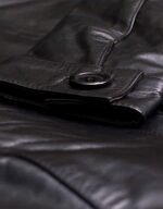 Womens Collarless Leather Jacket - Image 5