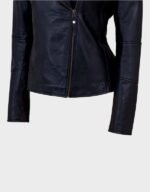 Women's Slim Black Leather Jacket - Image 3