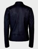 Women's Slim Black Leather Jacket - Image 2