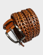 Handmade Braided Leather Belt for Men | Brass Buckle
