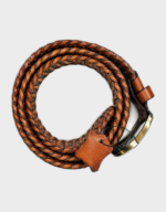 Handmade Braided Leather Belt for Men | Brass Buckle