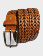 Handmade Braided Leather Belt for Men | Brass Buckle