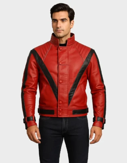 Thriller Michael Jackson Red Sheepskin Leather Jacket